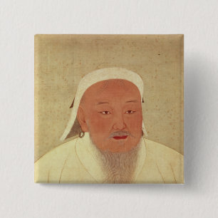 Genghis Khan、モンゴル語Khanのポートレート 缶バッジ