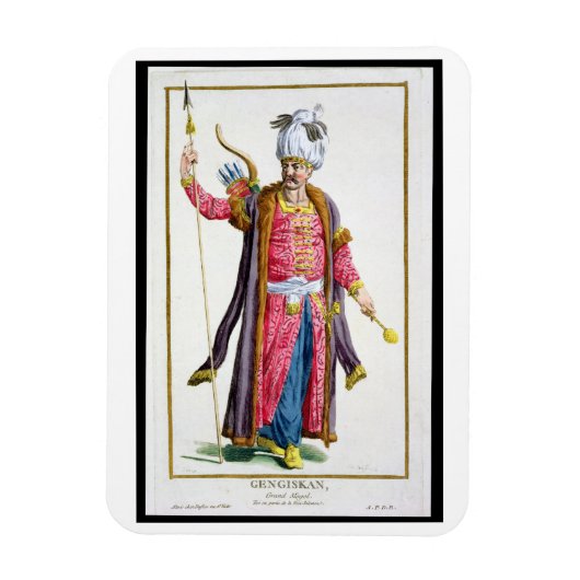 Genghis Khan (c.1162-1227)、『レセイル・デ・エスタム』より マグネット (縦)