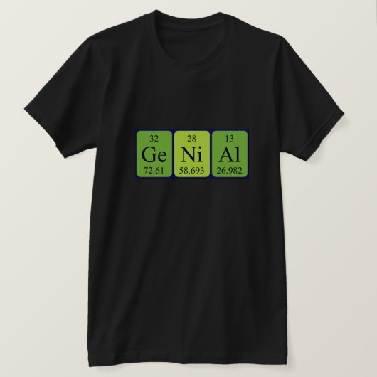 Genial期別表のワードシャツ Tシャツ (デザイン正面)