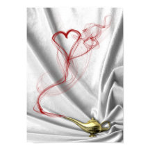 Genie Lamp with Heart Smoke - Poster