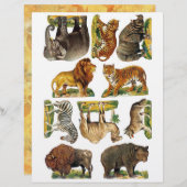 Geniune(AIではない)動物園ビクトリアン動物のフジイ切り (正面/裏面)