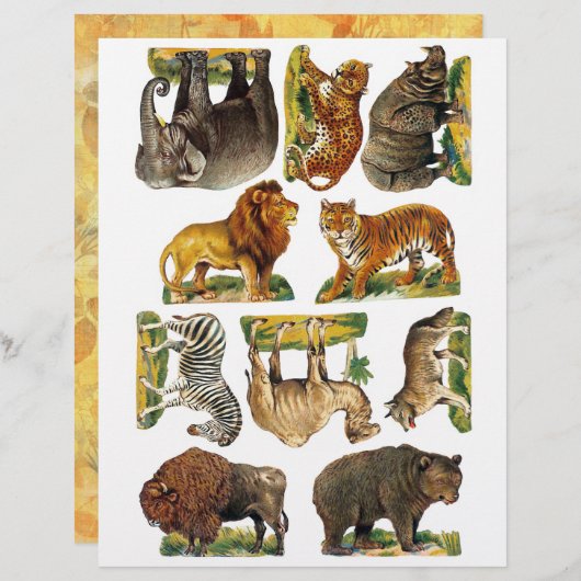 Geniune(AIではない)動物園ビクトリアン動物のフジイ切り (正面/裏面)