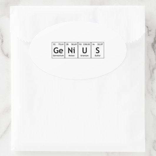 GeNiUS化学周期表語要素 楕円形シール (バッグ)