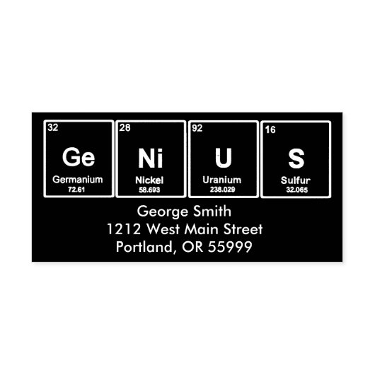 GeNiUS周期テーブル要素のカスタムスタンプ ラバースタンプ (インプリント)