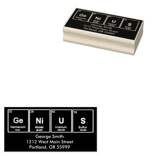 GeNiUS周期テーブル要素のカスタムスタンプ ラバースタンプ (押印)