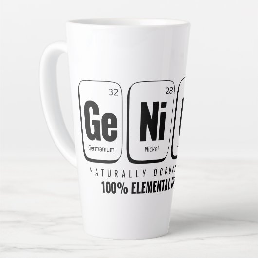 GENiUS周期表 – 科学おもしろいデザイン カフェラテマグ (左アングル)