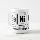 GENiUS周期表 – 科学おもしろいデザイン コーヒーマグカップ (正面左)