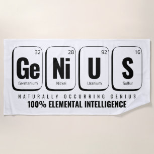 GENiUS周期表 – 科学おもしろいデザイン ビーチタオル