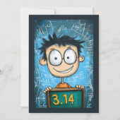 Genius おもしろい Pi Day in Action Cartoon Math Whaz 招待状 (正面)