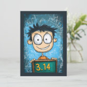 Genius おもしろい Pi Day in Action Cartoon Math Whaz 招待状 (スタンド正面)