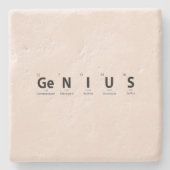 'Genius' 元素周期表 - ソフト・ブラッシュ・ベージュ ストーンコースター (正面)