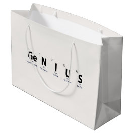'Genius' 元素周期表 - 洗練されたパールホワイト ラージペーパーバッグ