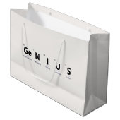 'Genius' 元素周期表 - 洗練されたパールホワイト ラージペーパーバッグ (正面アングル)