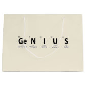 'Genius' 周期表 - あたたかいアイボリー - アカデミック ラージペーパーバッグ (正面)