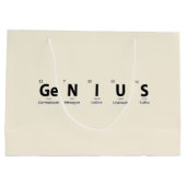 'Genius' 周期表 - あたたかいアイボリー - アカデミック ラージペーパーバッグ (裏面)