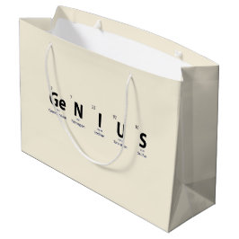 'Genius' 周期表 - あたたかいアイボリー - アカデミック ラージペーパーバッグ