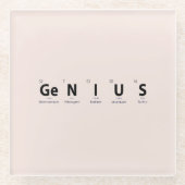 'Genius' 周期表 - ソフトブラッシュベージュ ガラスコースター (正面)