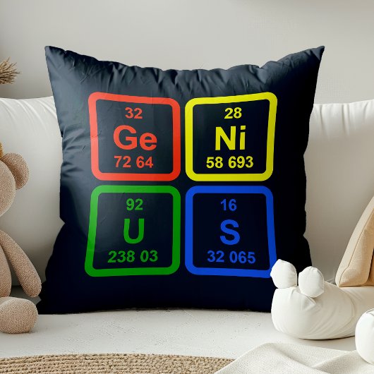 Genius Periodic Table Of Elements Science Decor クッション