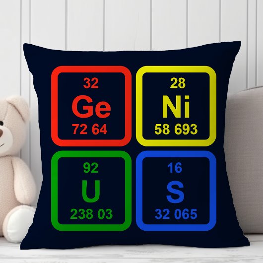 Genius Periodic Table Of Elements Science Decor クッション