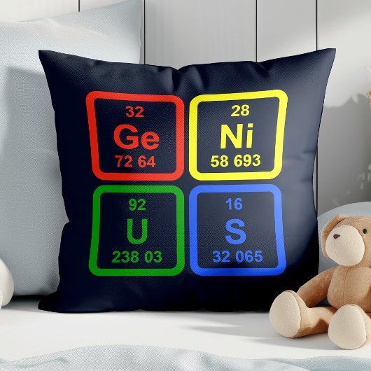 Genius Periodic Table Of Elements Science Decor クッション
