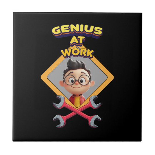 genius work おもしろいギーク修復コンピュータアニメーションc タイル (正面)