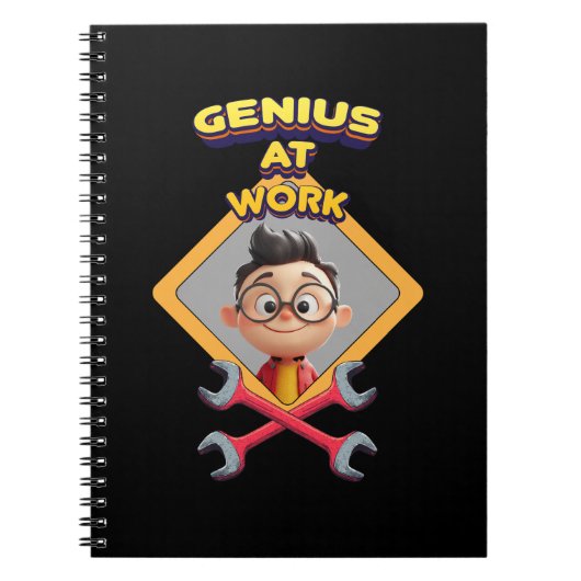 genius work おもしろいギーク修復コンピュータアニメーションc ノートブック (正面)