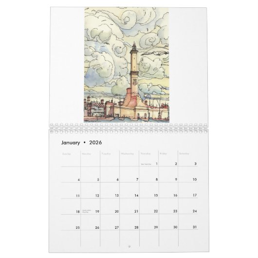 Genova Calendar 2026 カレンダー (1月 2026)