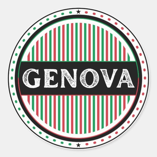 Genova City Pride Emblem – Italian Identity ラウンドシール (正面)