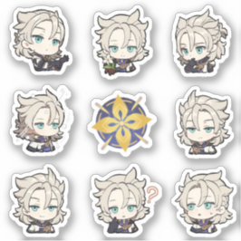 Genshin Impactチビ（小さくかわいく書いた感じ）Albedoステッカー シール