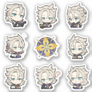 Genshin Impactチビ（小さくかわいく書いた感じ）Albedoステッカー シール
