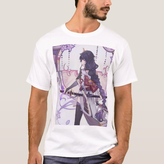 Genshin impact Baal sakura leaves Tシャツ (正面)