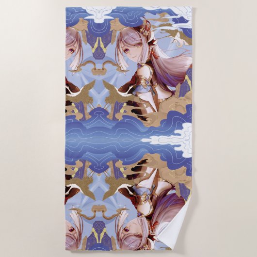 Genshin Impact Shenhe ビーチタオル (正面)