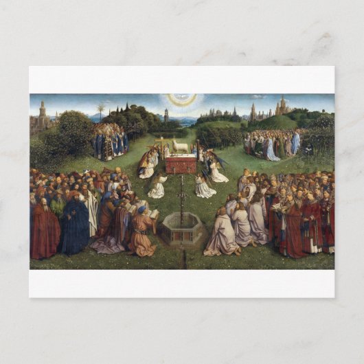 Gent Altarpiece(詳細)、Van Eyck Brothers ポストカード (正面)