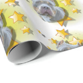 Gentil Gray American Bullyはスター ラッピングペーパー (ロールコーナー)