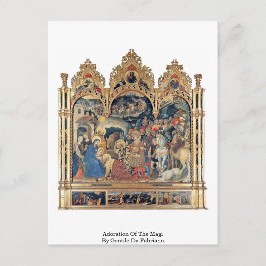 Gentile Da Fabrianoによるマグィの崇拝 ポストカード (正面)