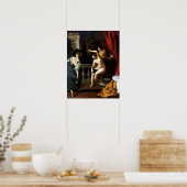 Gentileschi – バスティバAt Her Bath 1645 ポスター (キッチン)