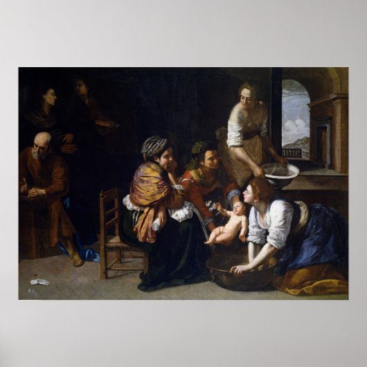 Gentileschi – バプテスト誕生聖ヨハネの聖母 ポスター (正面)