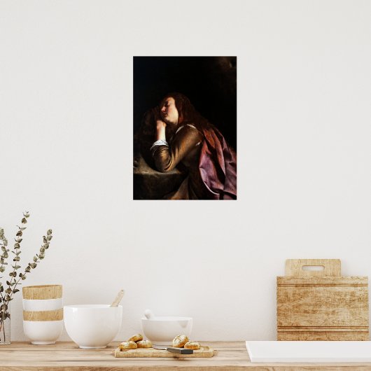 Gentileschi - Magdalene Penitent ポスター (キッチン)