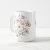 Gentle Anemone Bouquet Watercolor Softness コーヒーマグカップ (正面左)