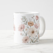Gentle Anemone Bouquet Watercolor Softness ジャンボコーヒーマグカップ (正面右)