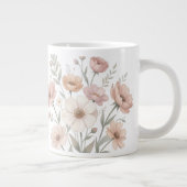 Gentle Anemone Bouquet Watercolor Softness ジャンボコーヒーマグカップ (右)