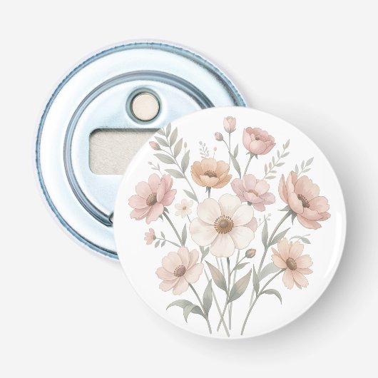 Gentle Anemone Bouquet Watercolor Softness 栓抜き (正面)