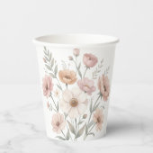 Gentle Anemone Bouquet Watercolor Softness 紙コップ (正面)