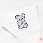 Gentle Bear – Cute Kawaii Animal Illustration スクエアシール (封筒)