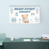 GENTLE BLUE コンフェティ 3' X 5' BEAR BOY ベビーシャワー 横断幕 (トレードショー)