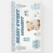 GENTLE BLUE コンフェティ 3' X 5' BEAR BOY ベビーシャワー 横断幕 (縦)