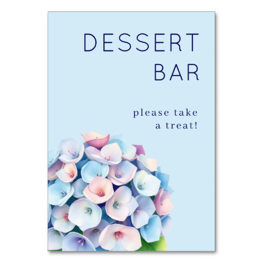 Gentle Blue Floral Hydrangea テーブルナンバー (正面)