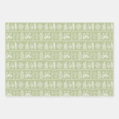 Gentle Botanic Rhythm XL blue green pink florals ラッピングペーパーシート (正面2)