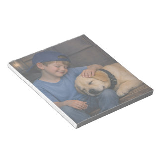 Gentle Boy and Sleeping Dog – Warm Moments Notepad ノートパッド