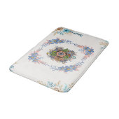 Gentle Calm - Soft Blue Watercolor Floral Art バスマット (アングル)